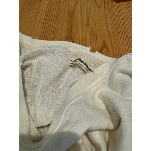 Free People We The Free Camden Sweatshirt X-Large XL NEW White Oversied - Picture 4 of 4